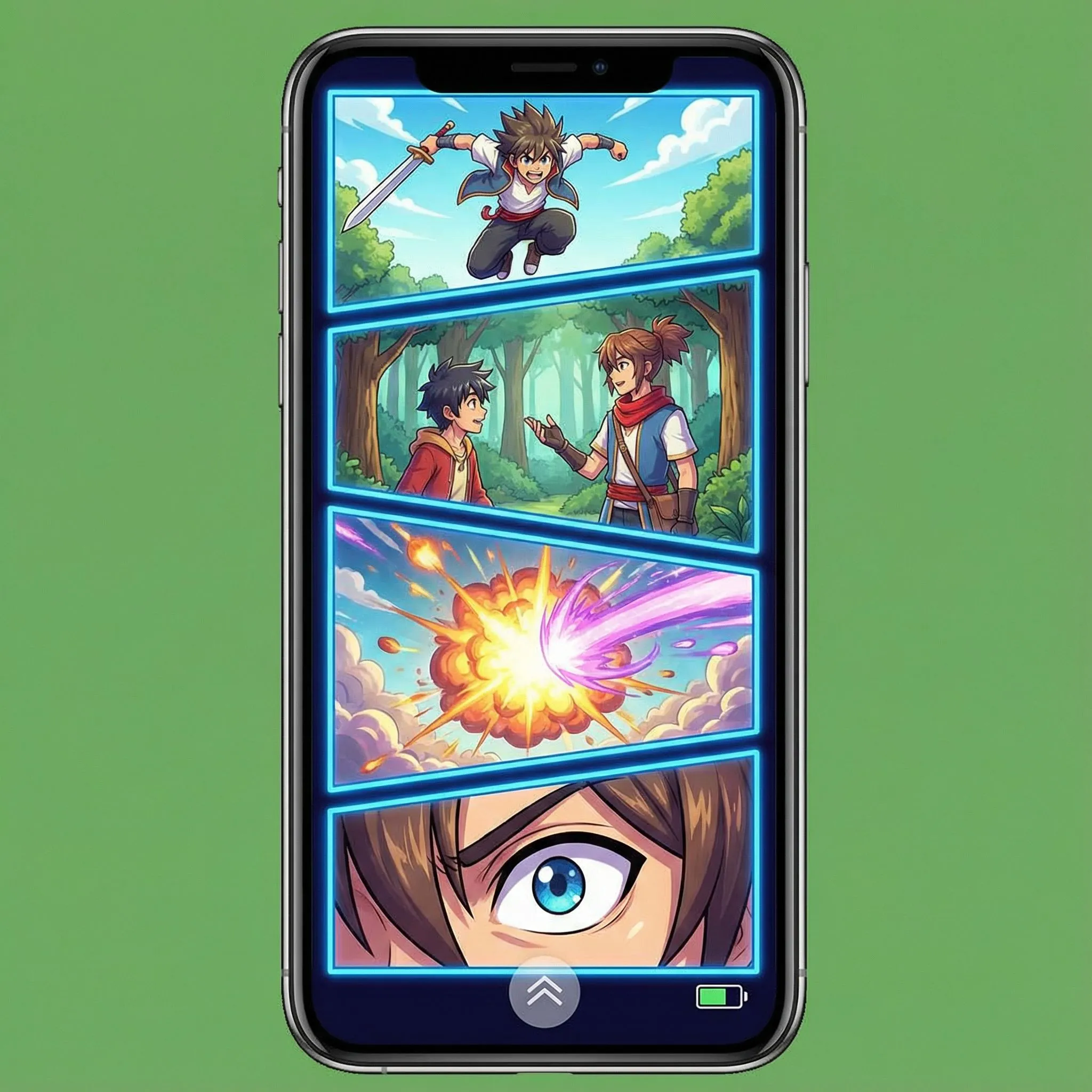 Long vertical webtoon page prepared for scene segmentation