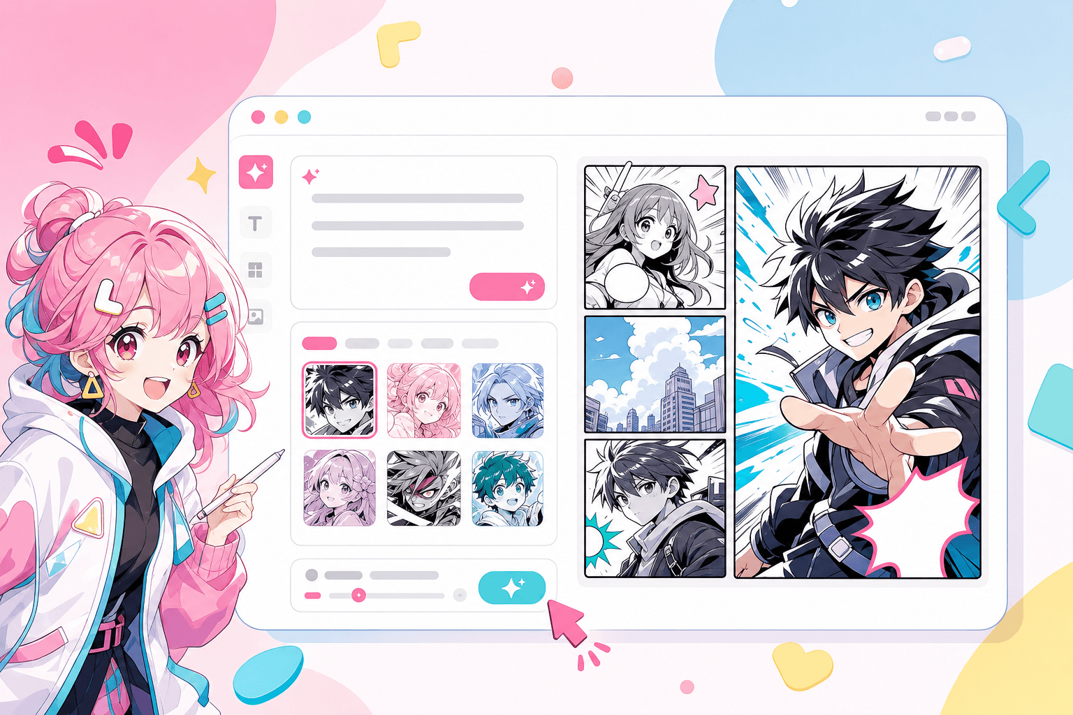 Generador de paneles de manga con IA con diseño automático de página