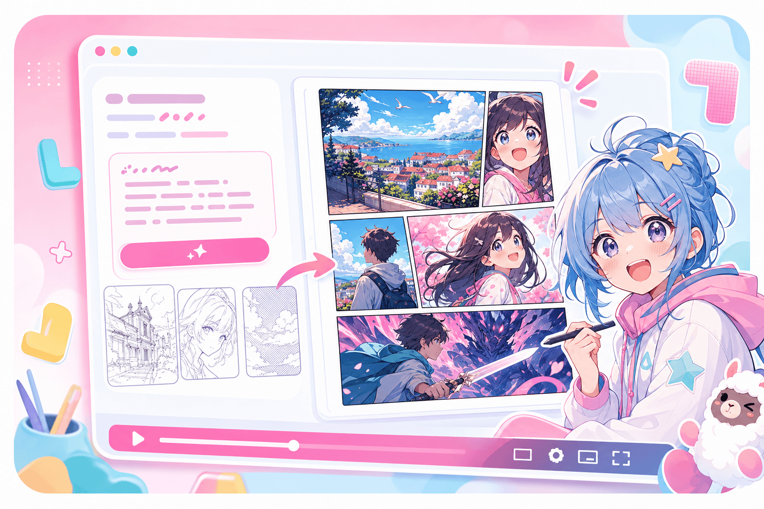 Soporte de motion manga para convertir paneles en escenas de cómic animadas