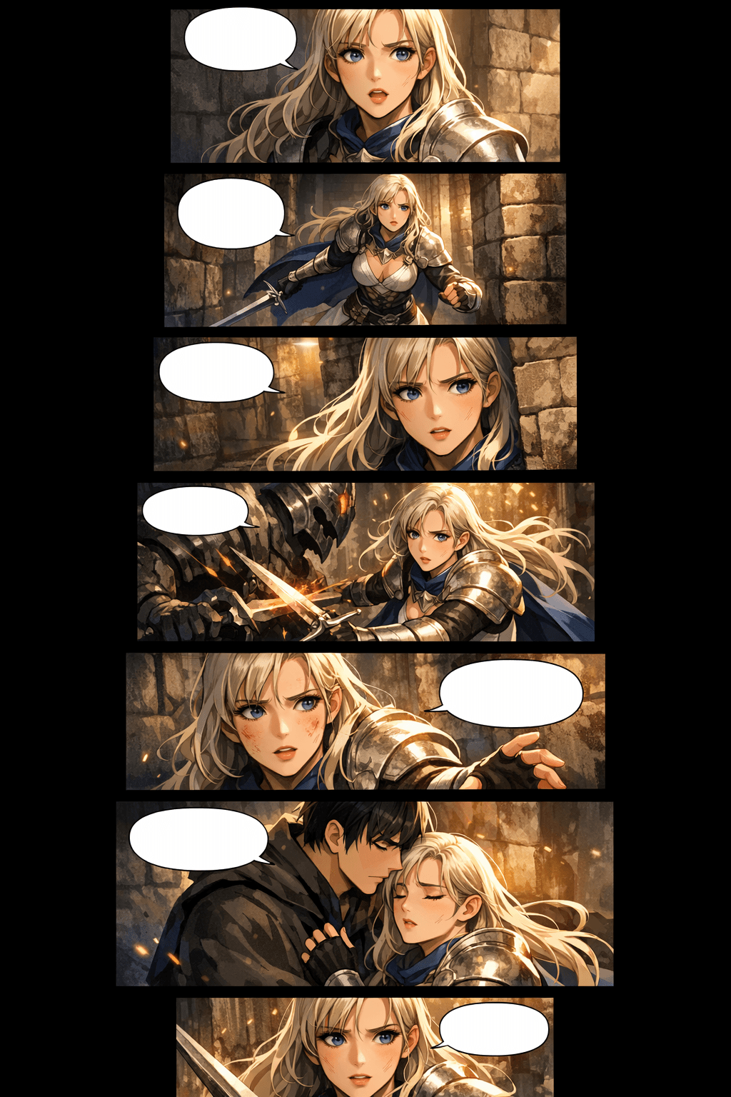 Final AI generated vertical scroll webtoon page ready for export