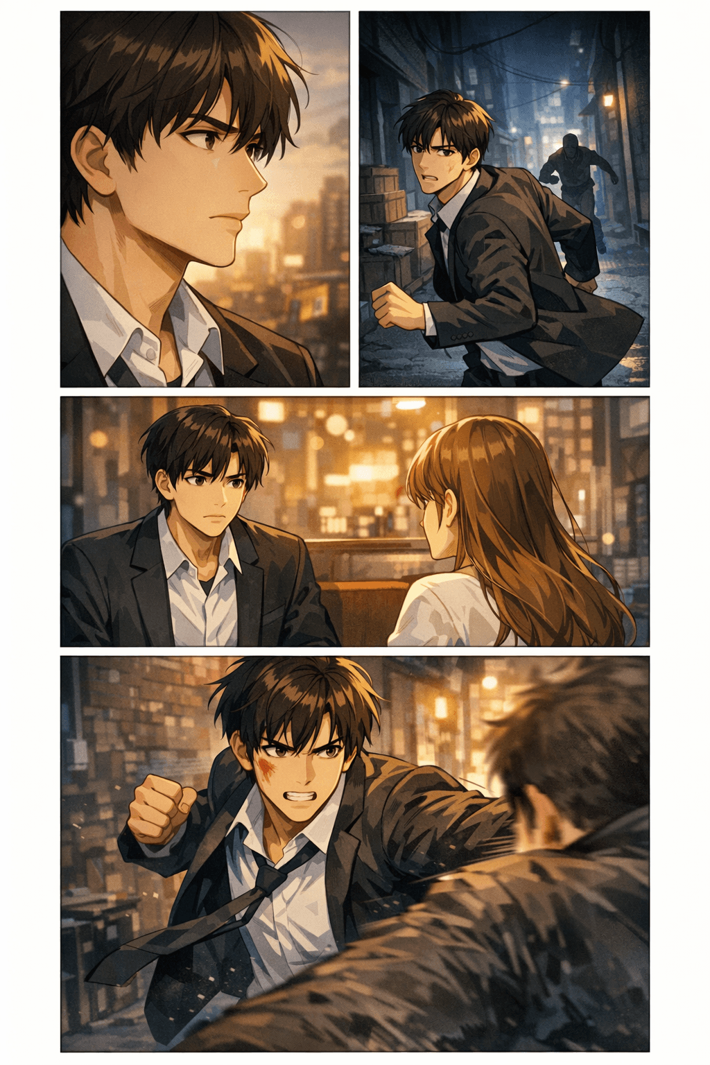 Polished LlamaGen AI webtoon result with consistent character and clear panel pacing