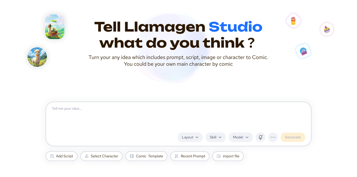 Ask LlamaGen assistant workspace preview